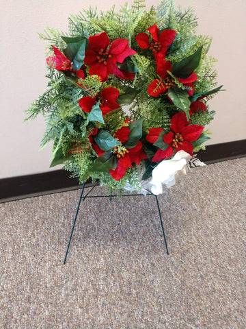 17-Medium Poinsettia Wreath